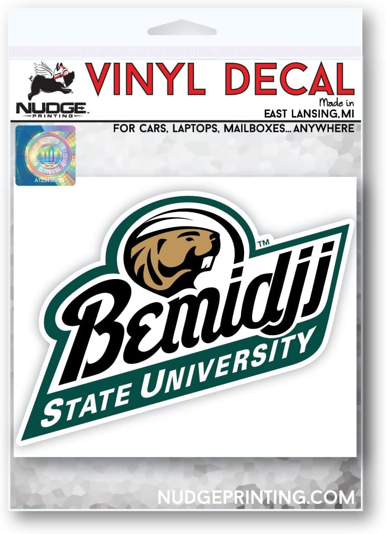 Nudge Printing Full Bemidji State University Beavers Script Beavers Logo with Bucky Weatherproof Vinyl Sticker Car Decal from - Image 4